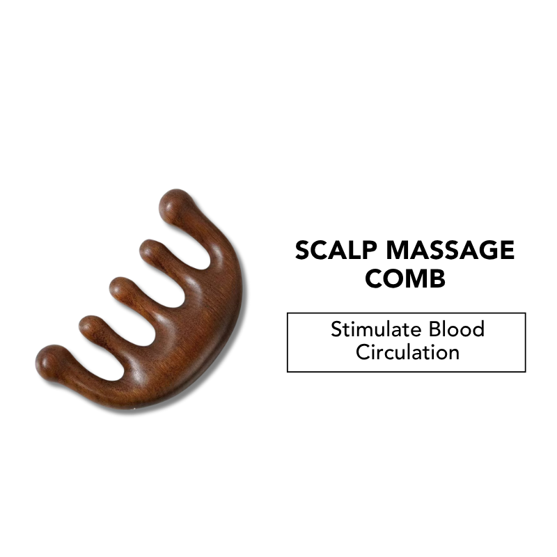 Scalp Massage Comb | Head Meridian Massage Comb Scalp Comb Five-Tooth Handleless Wooden Point Acupuncture Head | 五指经络按摩梳